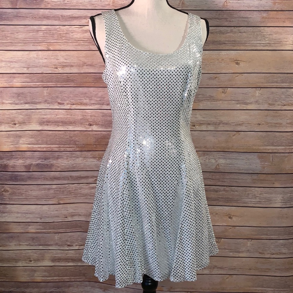 Maurices Silver Sequin Evening Dress